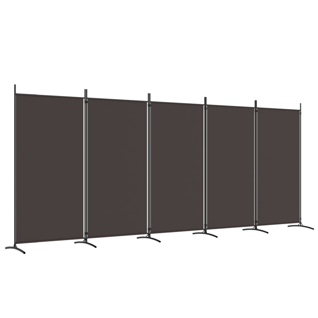 5-Panel Room Divider Brown 170.5