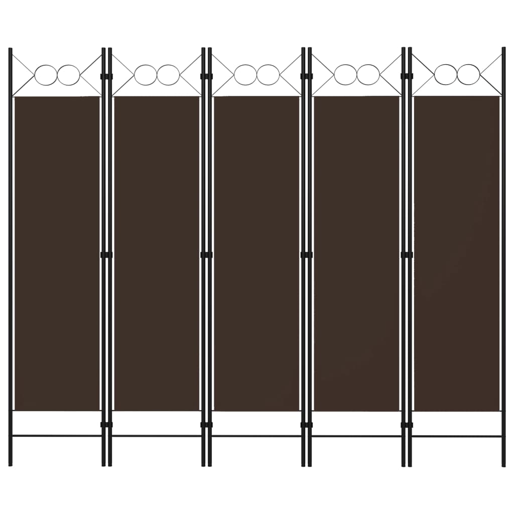 5-Panel Room Divider Brown 78.7