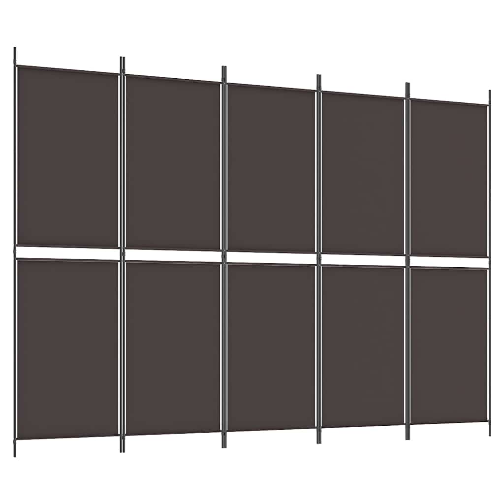 5-Panel Room Divider Brown 98.4