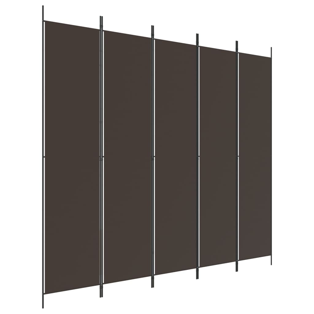 5-Panel Room Divider Brown 98.4