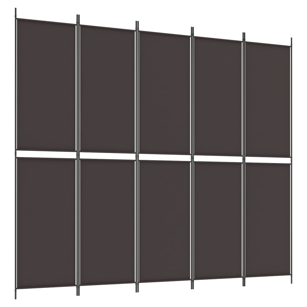 5-Panel Room Divider Brown 98.4