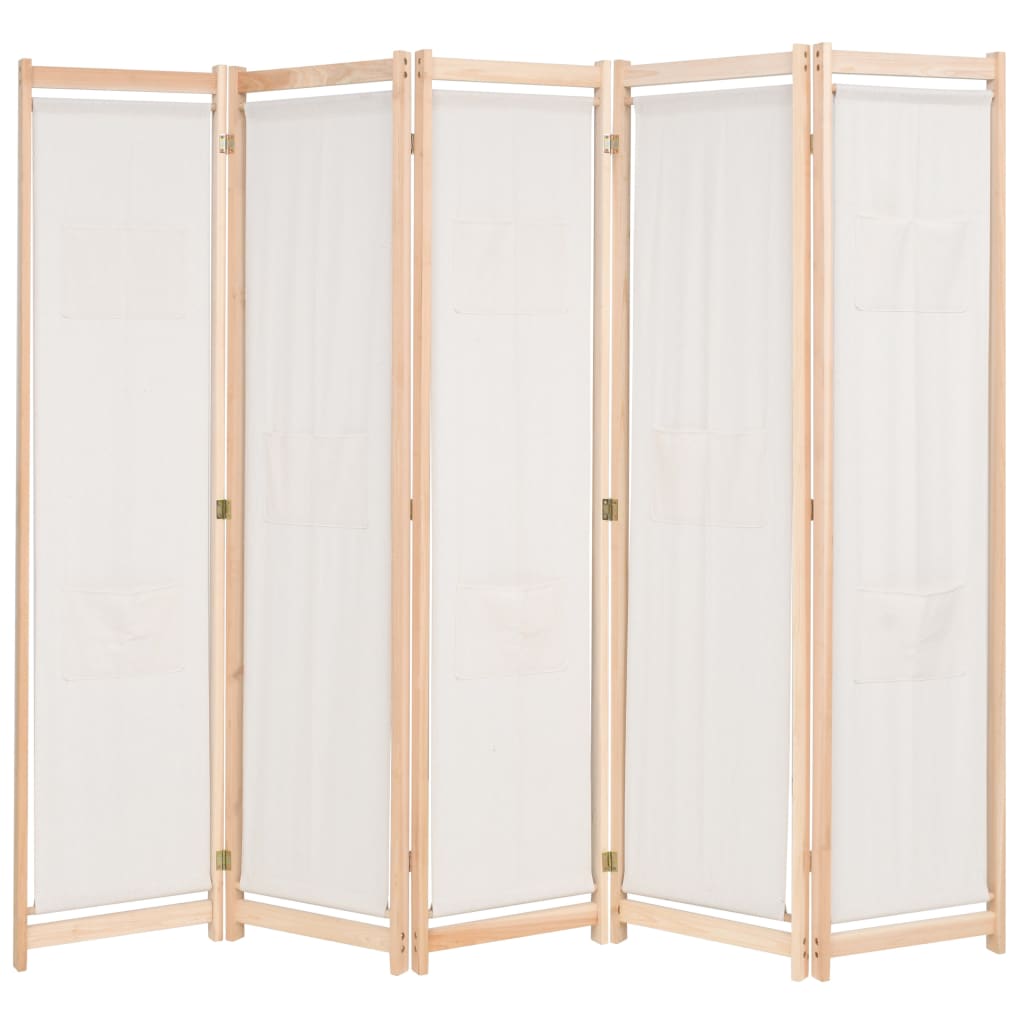 5-Panel Room Divider Cream 78.7x66.9x1.6