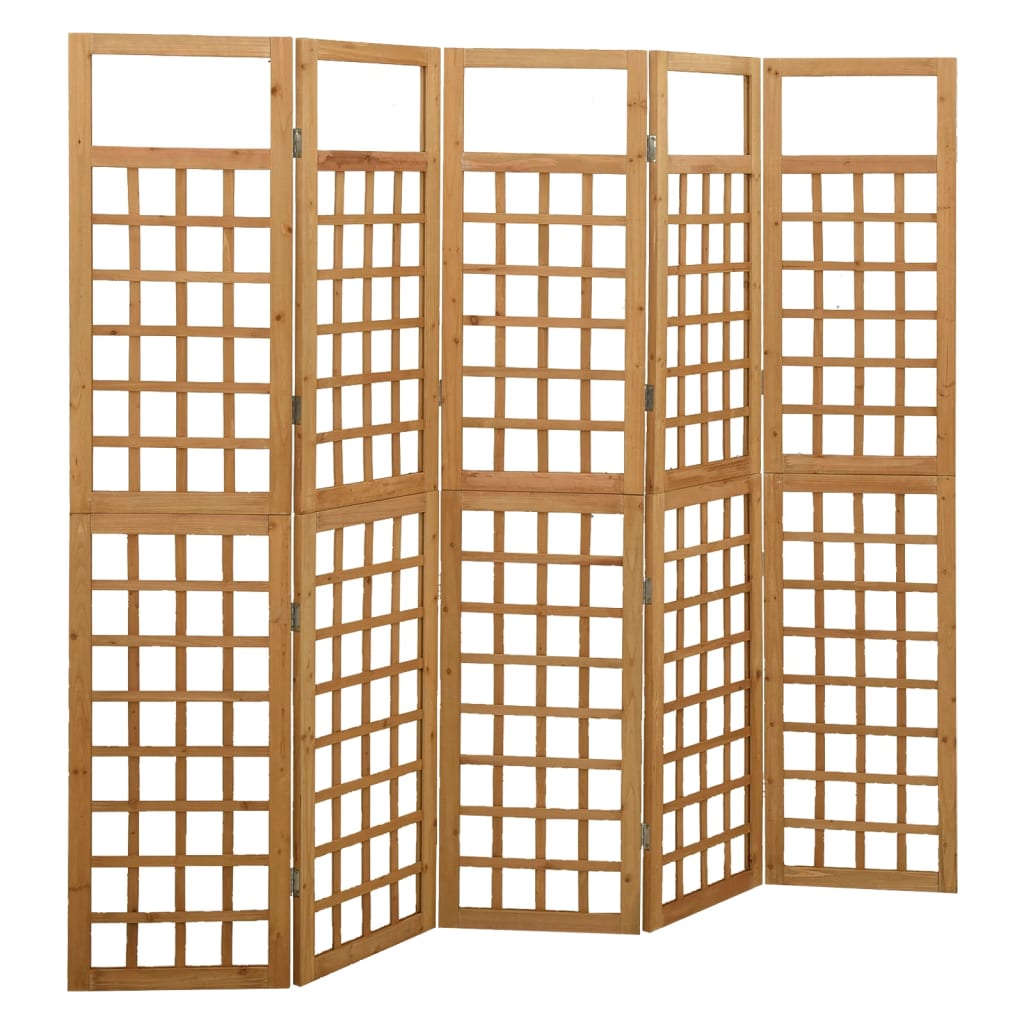 5-Panel Room Divider/Trellis Solid Fir Wood 79.3