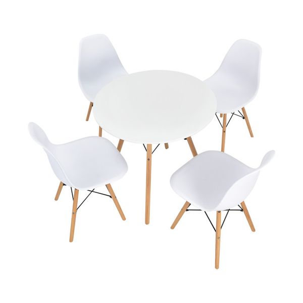 5-piece dining set featuring solid wood legs