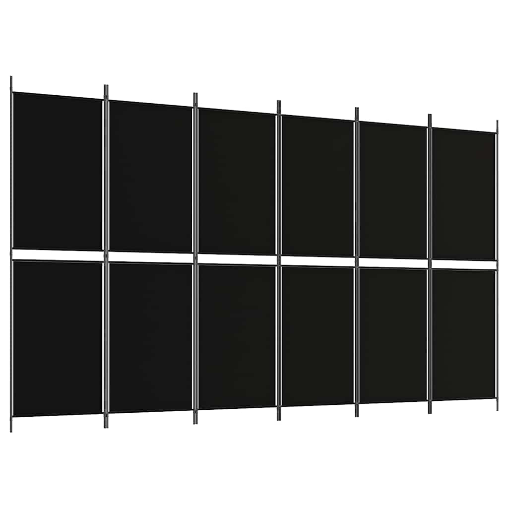 6-Panel Room Divider Black 118.1