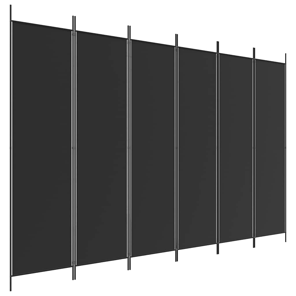 6-Panel Room Divider Black 118.1