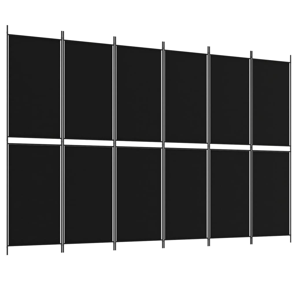 6-Panel Room Divider Black 118.1