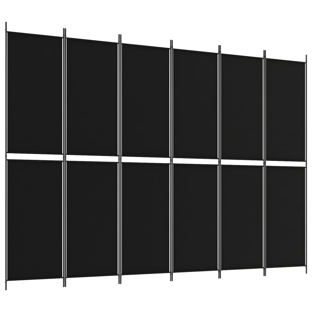 6-Panel Room Divider Black 118.1