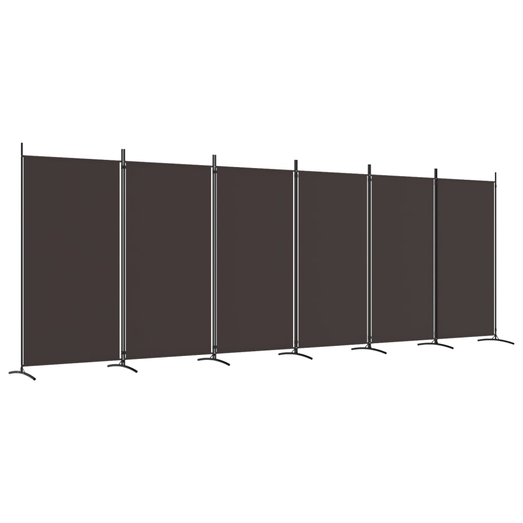 6-Panel Room Divider Brown 204.7