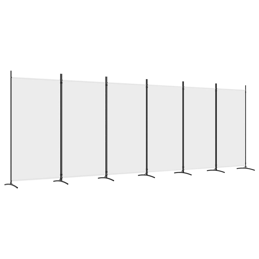 6-Panel Room Divider White 204.7