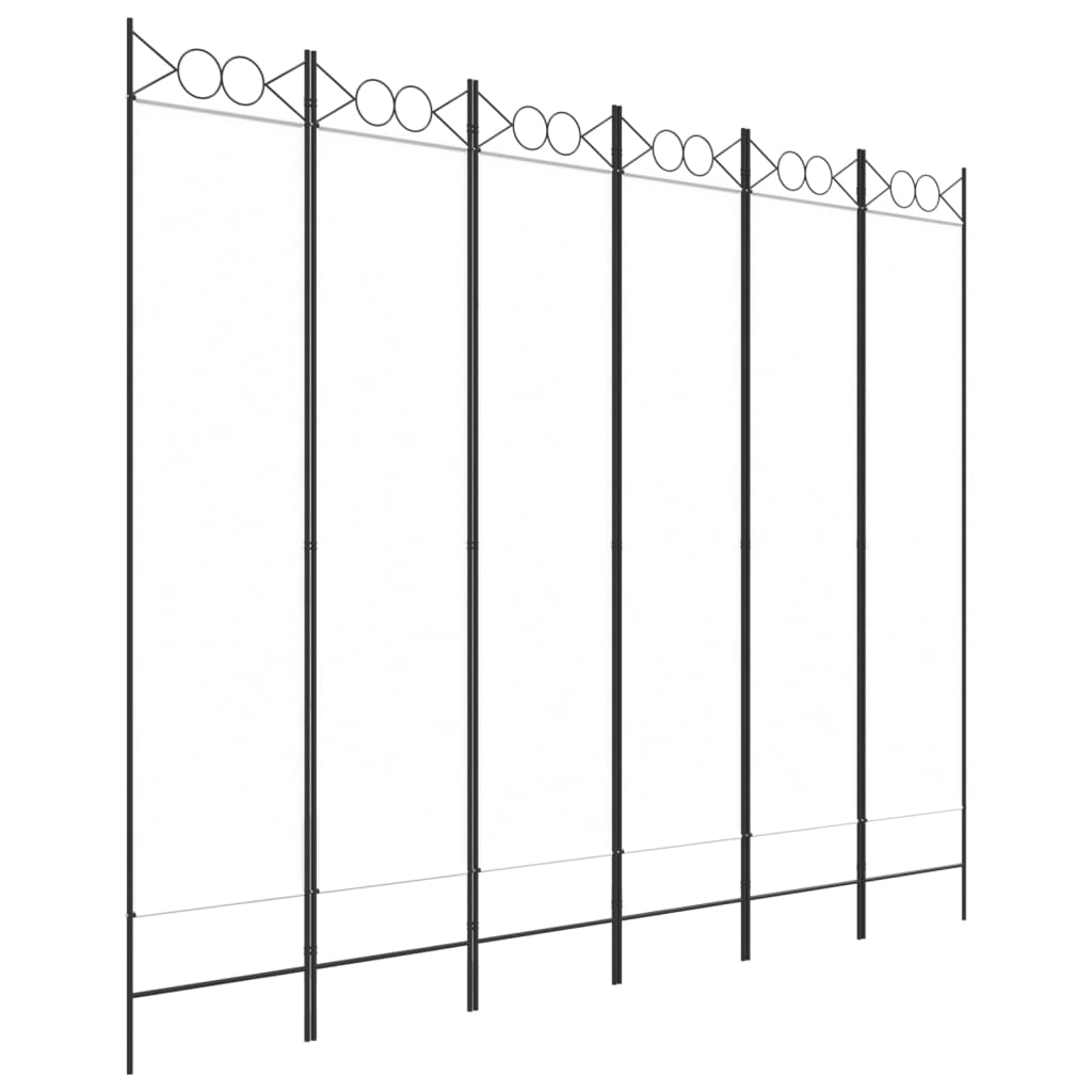 6-Panel Room Divider White 94.5
