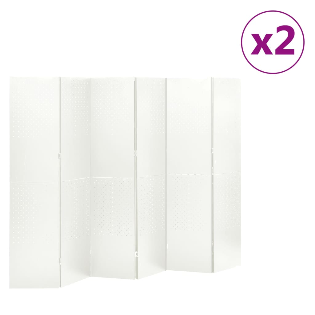 6-Panel Room Dividers 2 pcs White 94.5