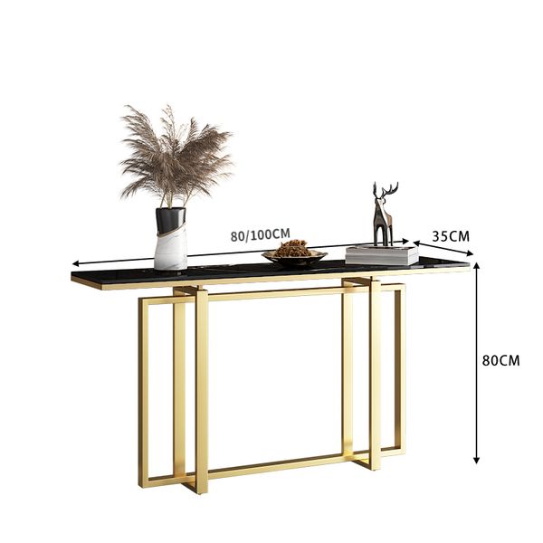 80/100cm Nordic-style marble console table - elegant minimalist entryway sideboard for home furnishings