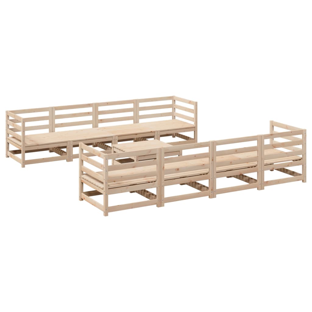 9 Piece Patio Sofa Set Solid Wood Pine