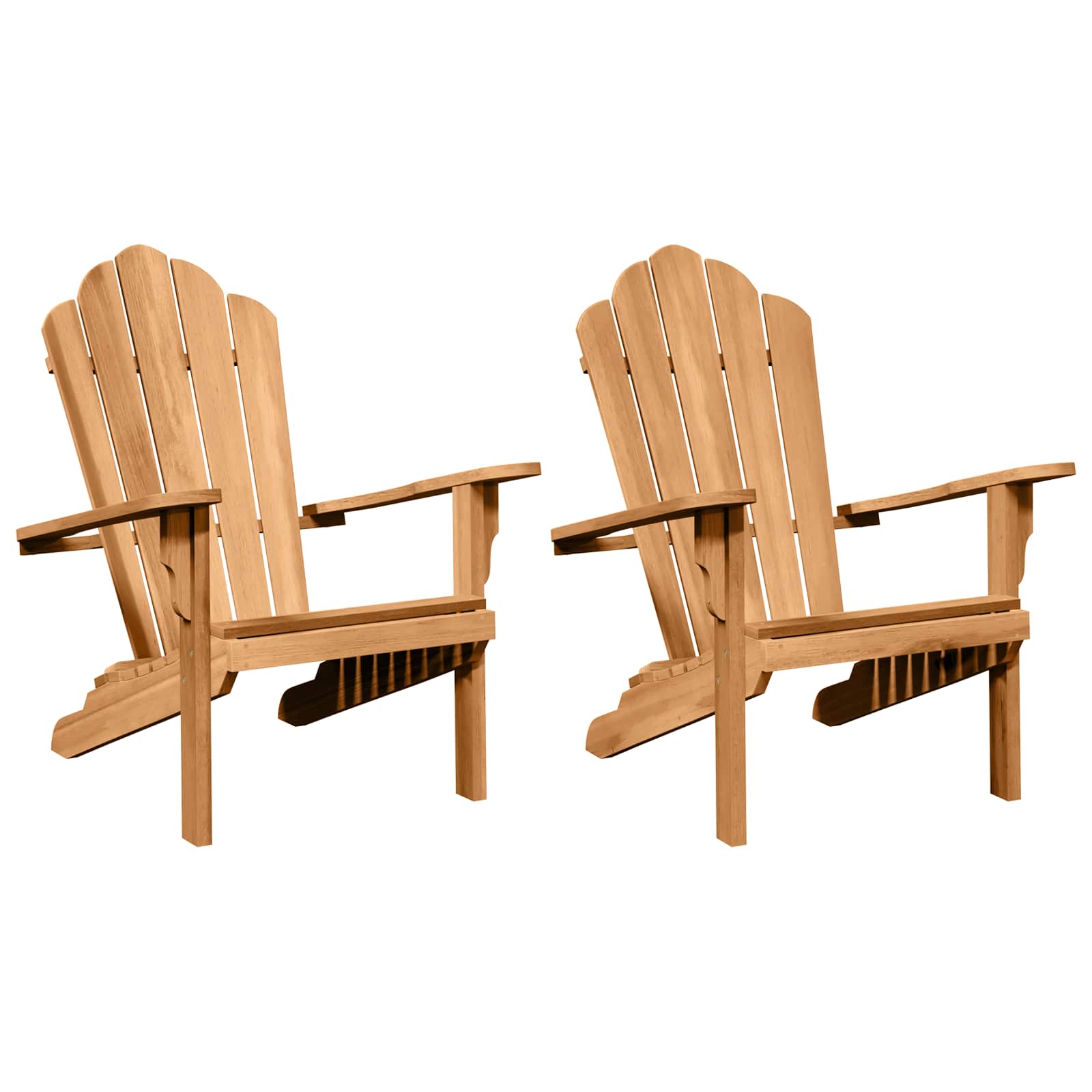Adirondack Chair 2 pcs Brown 78 x 77 x 95 cm Solid Teak Wood