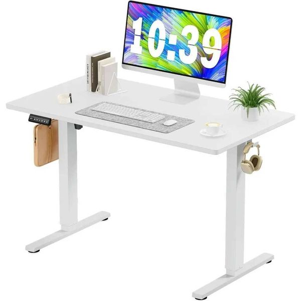 Adjustable 40x24 inch electric standing desk with a splice board for sit-to-stand office use