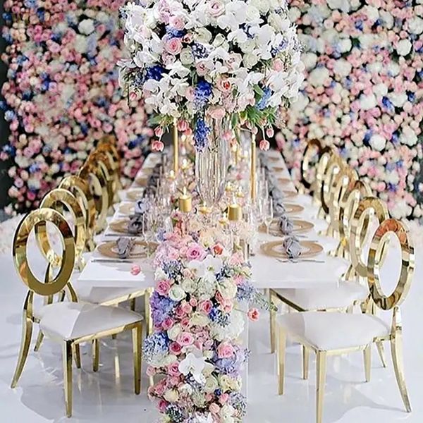 American-style wholesale Tiffany stainless steel gold wedding chairs for events