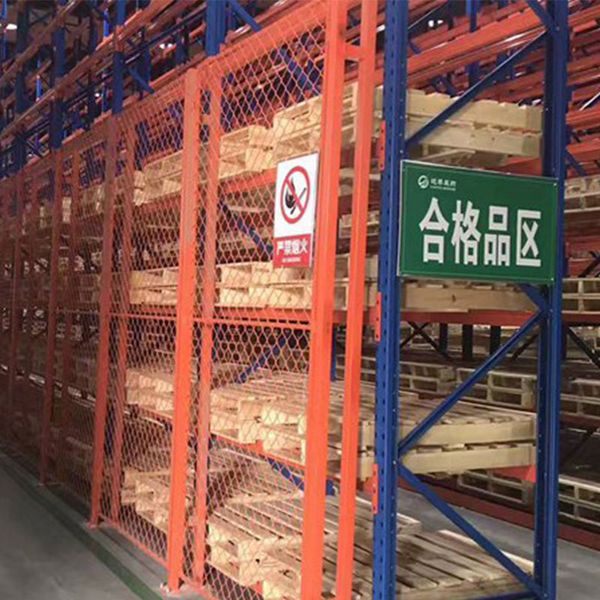 Area isolation fencing with mesh frame assembly for warehouse wall protection