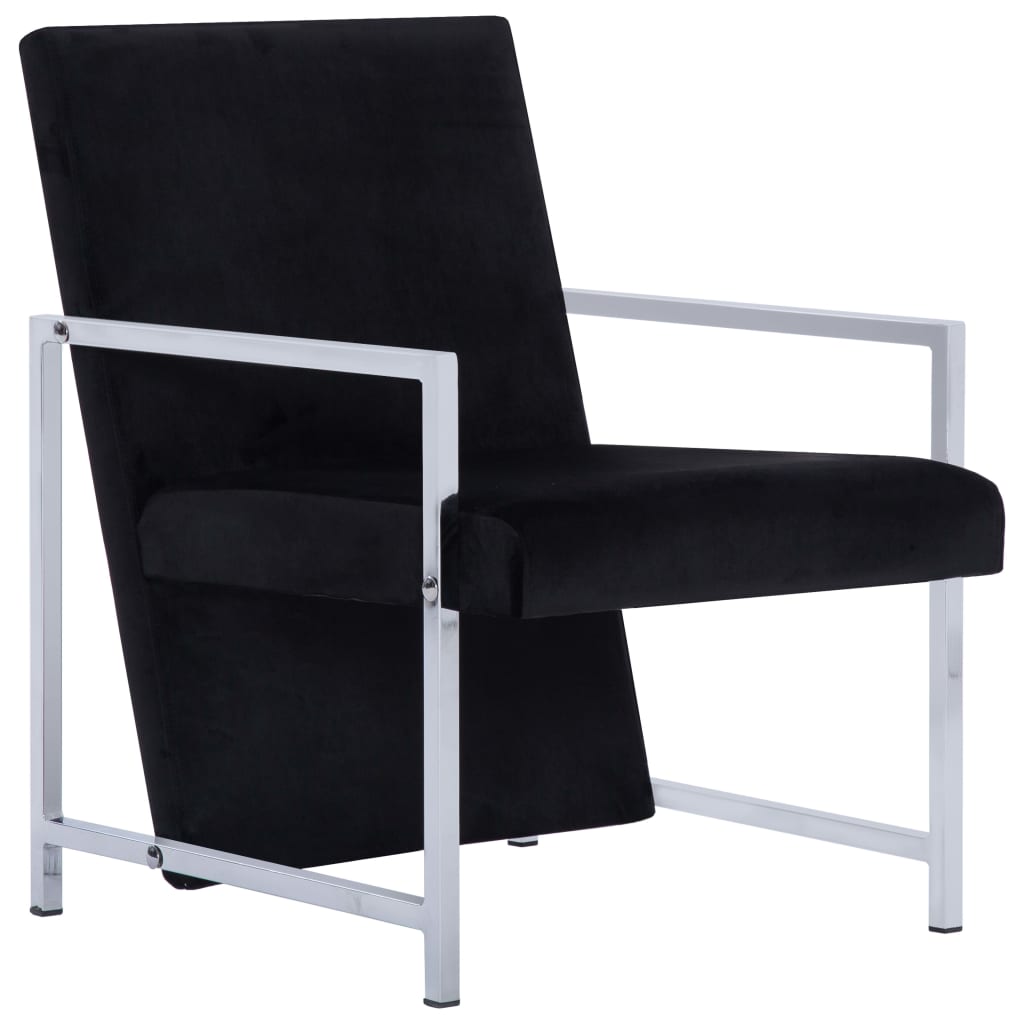 Armchair Black Velvet Standard Ergonomic Armchair Rectangular