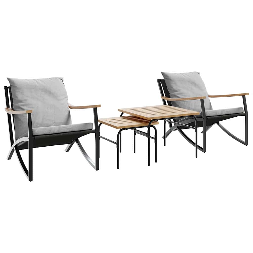 Balcony Furniture Set Black, Light Grey