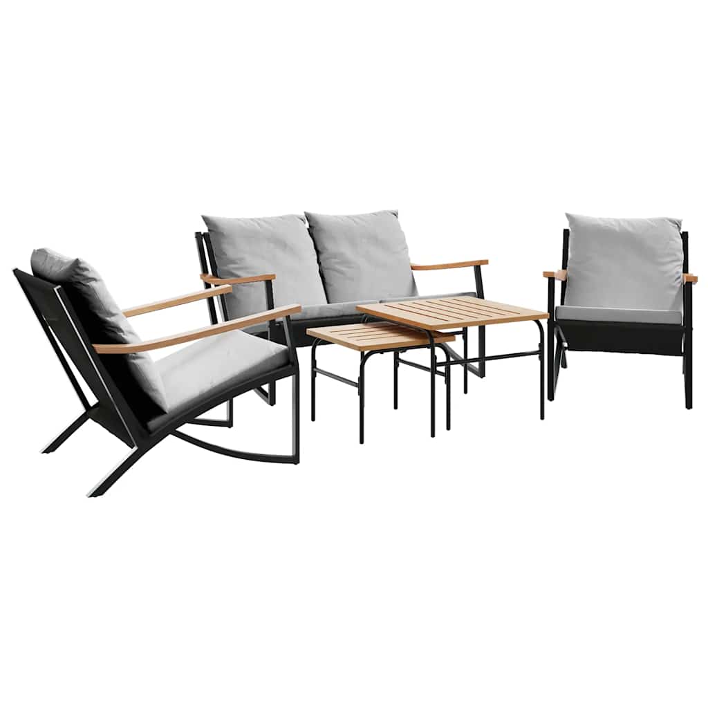 Balcony Furniture Set Black Powder-coated steel Medium