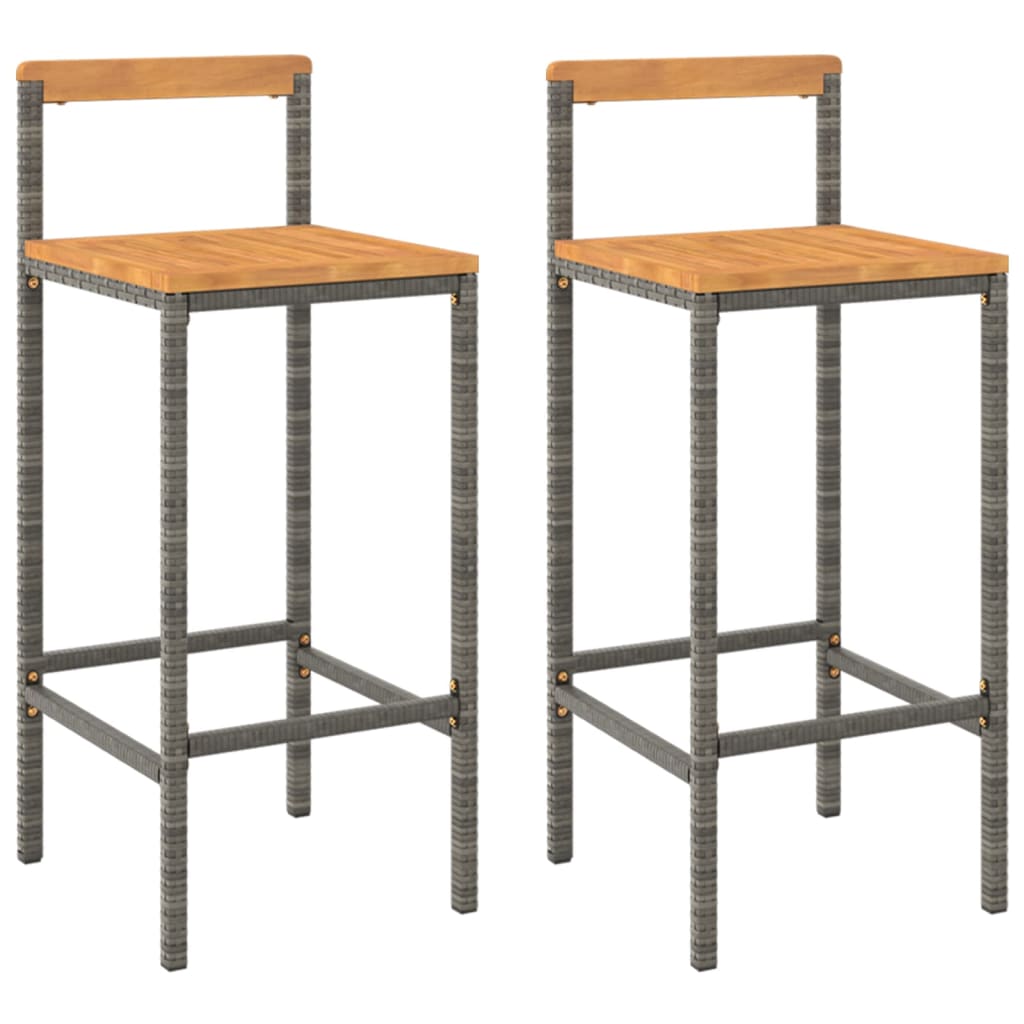 Bar Stool Set of 2 Grey