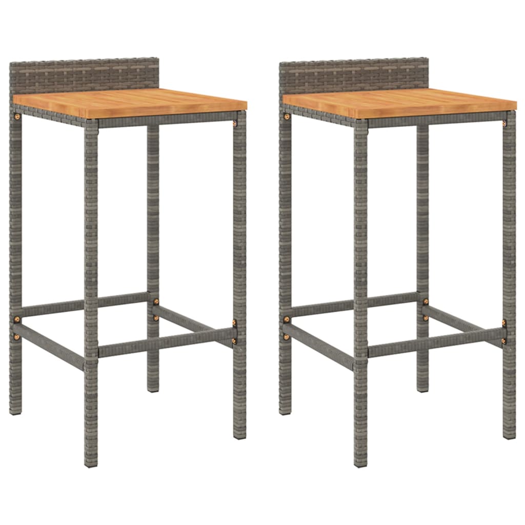 Bar Stool Set of 2 Grey