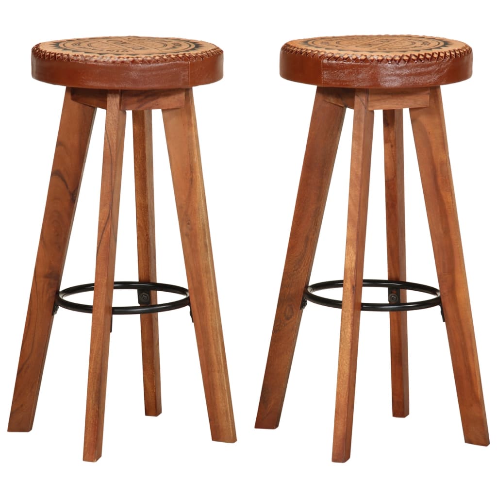 Bar Stool Set of 2 Honey brown and black