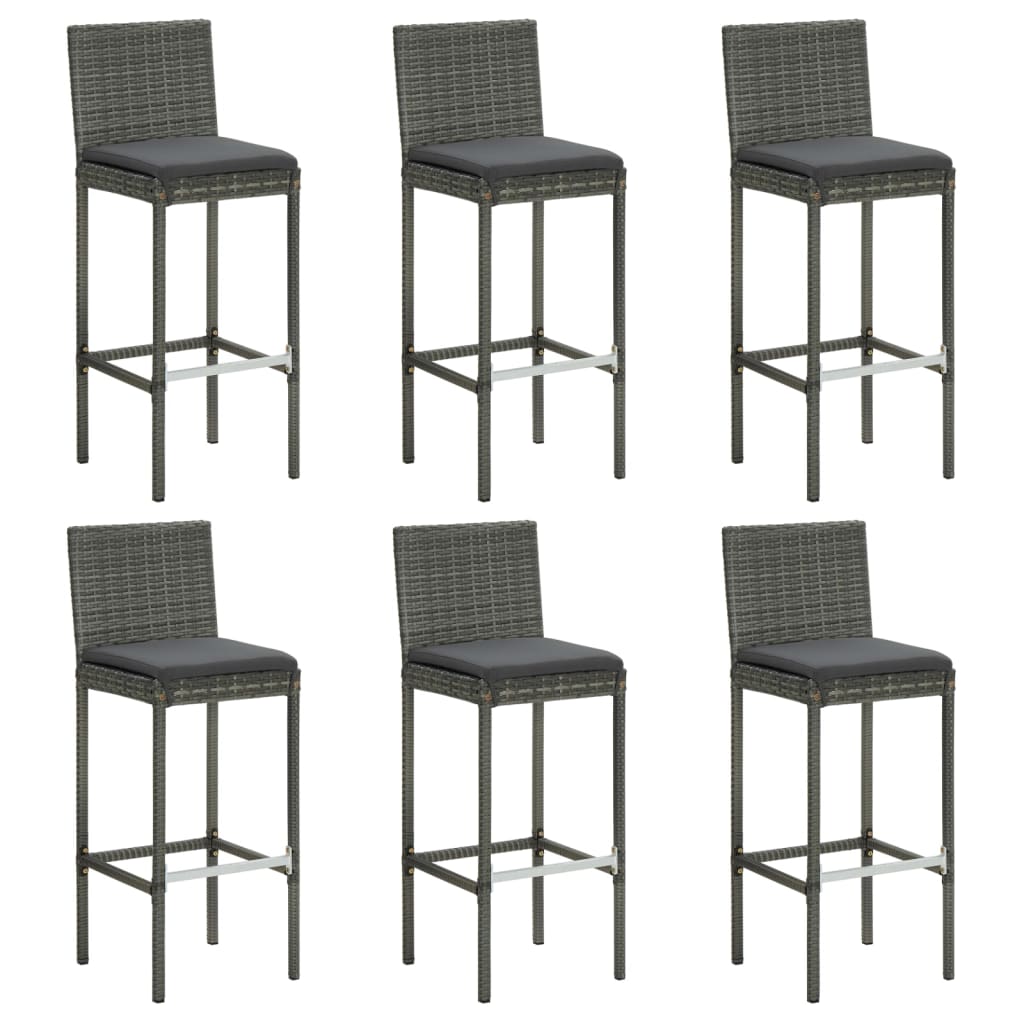 Bar Stool Set of 6 Gray