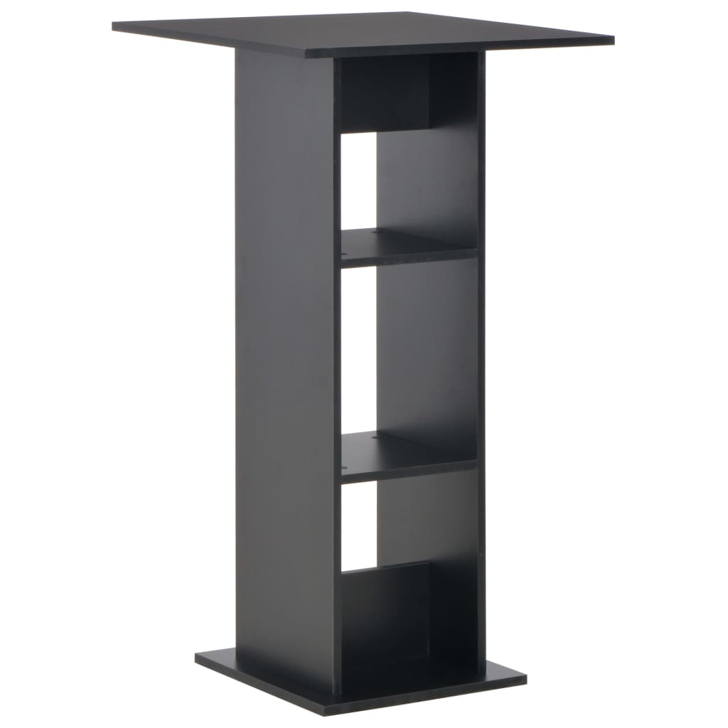 Bar Table Black Engineered wood Tall Sleek Bar Table Square