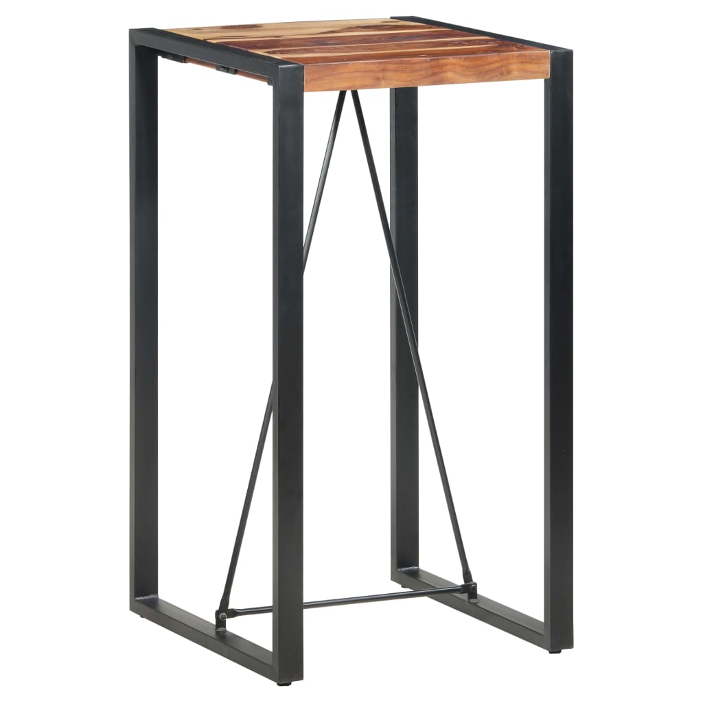 Bar Table Brown and Black Solid Acacia wood, steel