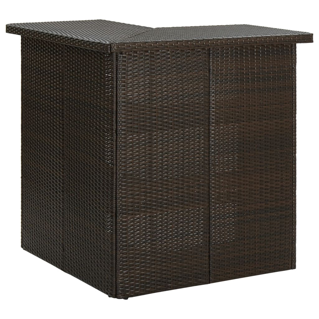 Bar Table Brown Poly Rattan, Steel Bar Table Contemporary