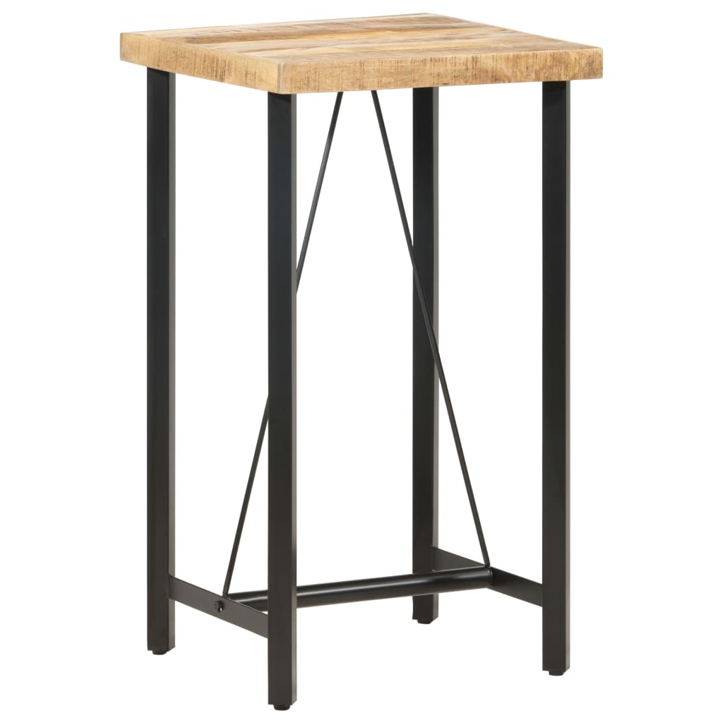 Bar Table Brown Rough Mango Wood Durable Bar Table Rectangular