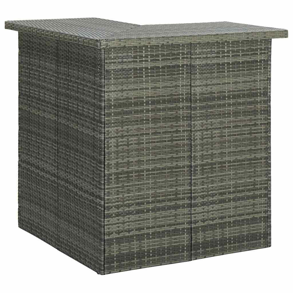 Bar Table Gray PE rattan, steel Corner Bar Table Rectangular