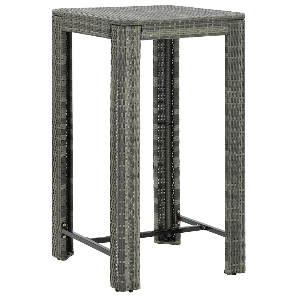 Bar Table Grey PE rattan, powder-coated steel Counter height