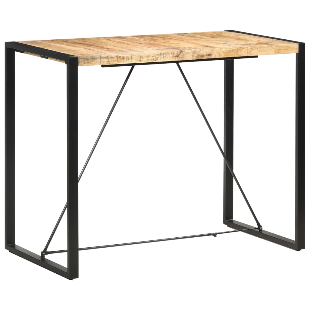 Bar Table Mango Wood Solid Mango Wood, Steel Large Industrial