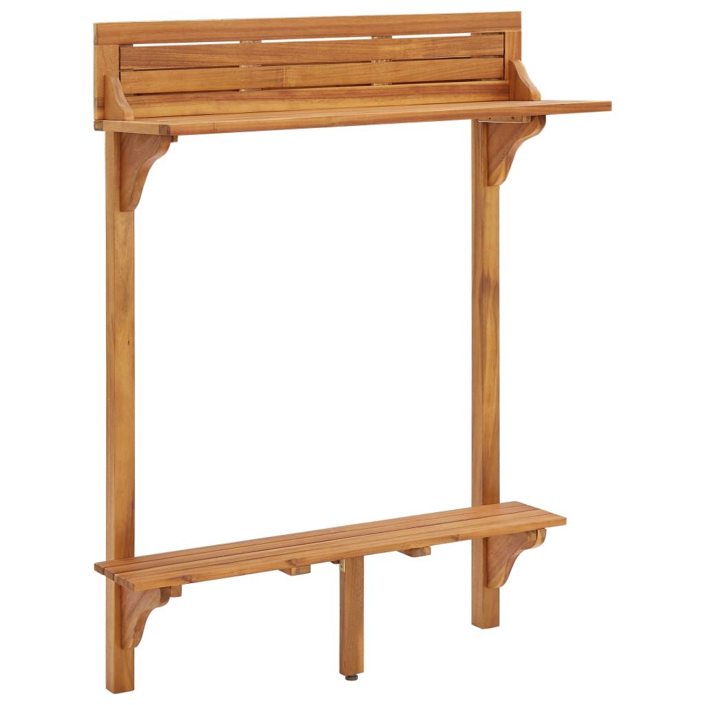 Bar Table Natural wood Solid acacia wood Medium Footrest