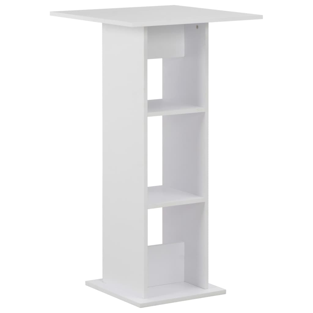 Bar Table White Engineered Wood 23.6x23.6x43.3 in Bar Table