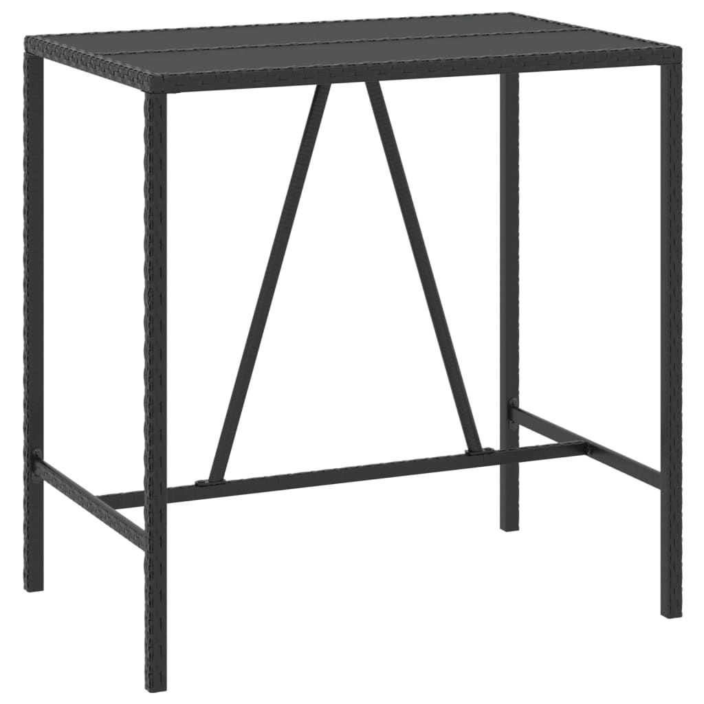 Bar Table With Glass Top Black