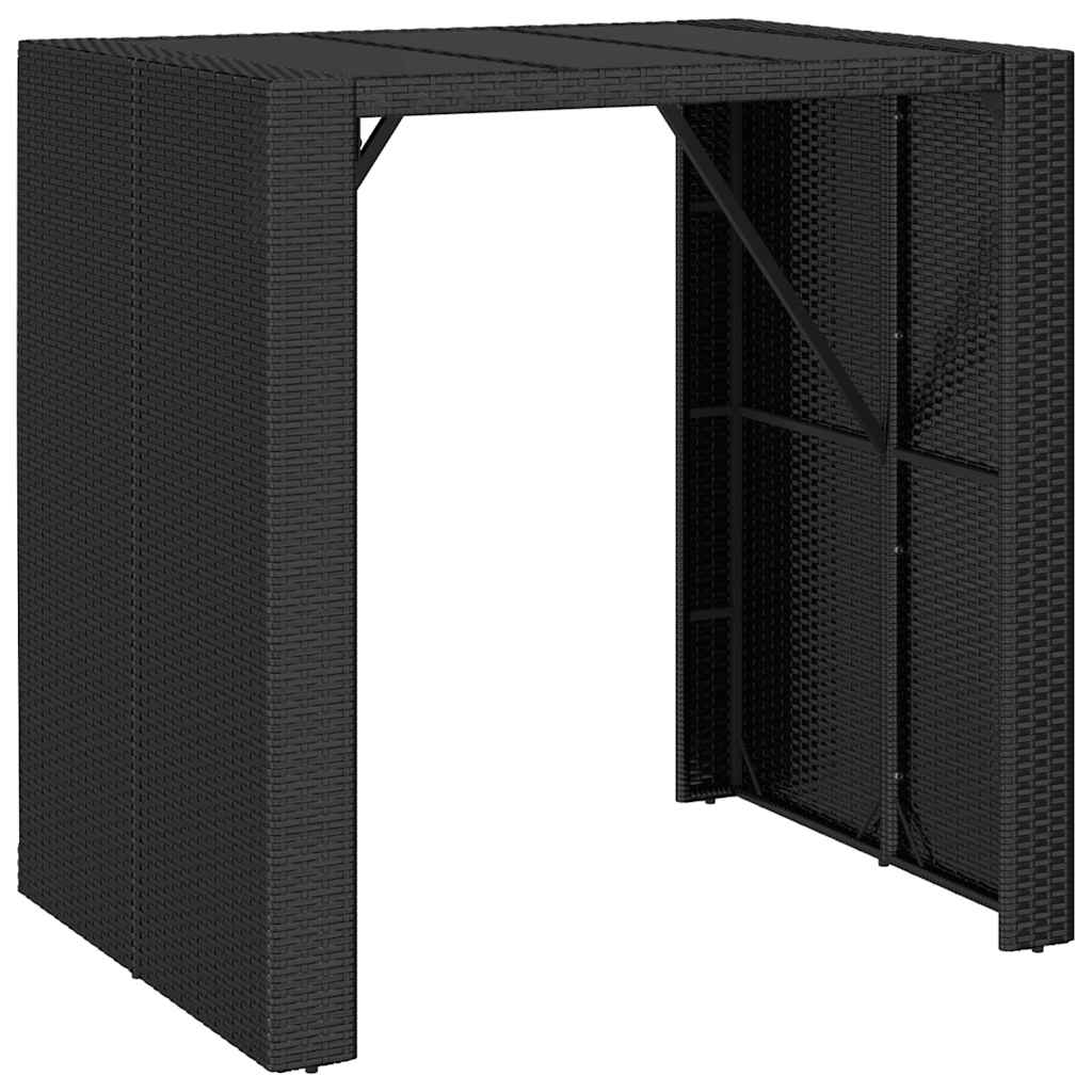 Bar Table With Glass Top Black