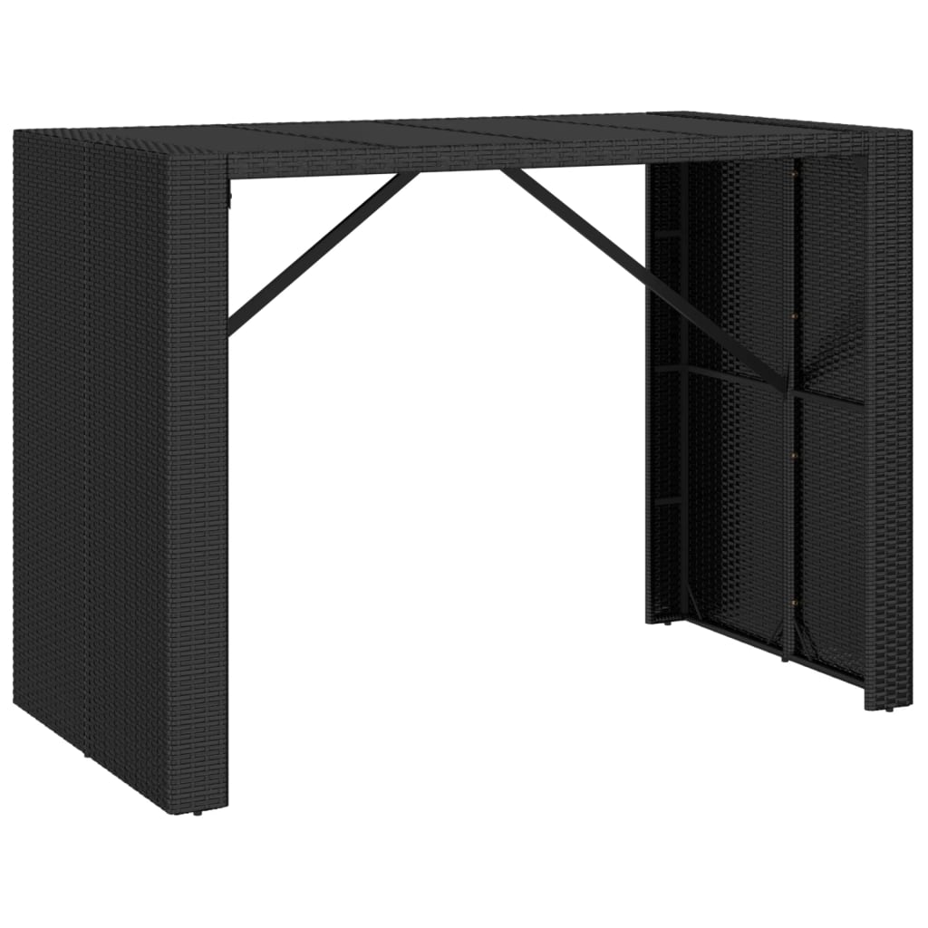 Bar Table With Glass Top Black