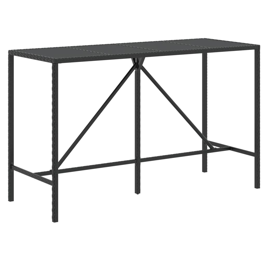 Bar Table With Glass Top Black