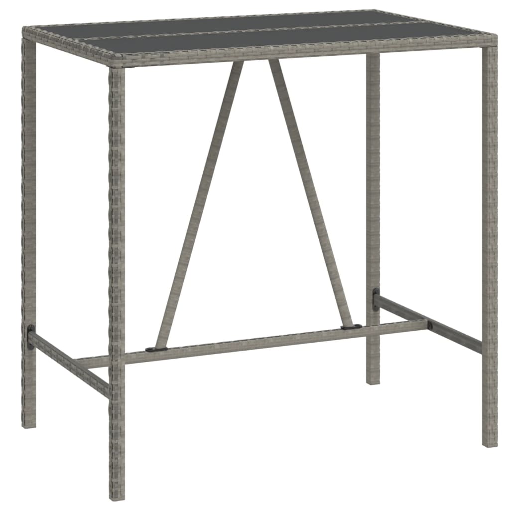 Bar Table With Glass Top Grey
