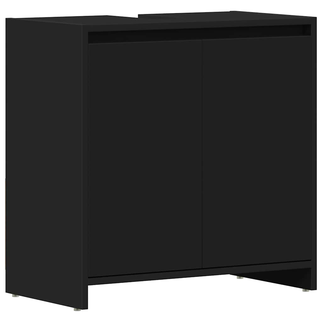 Bathroom Cabinet Black Engineered wood 23.6 x 13.0 x 24.0 in