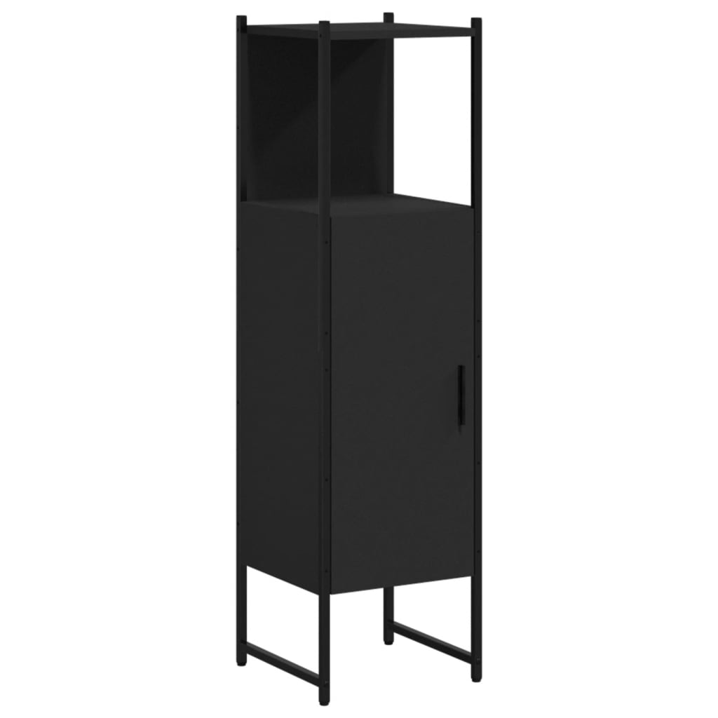 Bathroom Cabinet Black Engineered wood and powder-coated steel