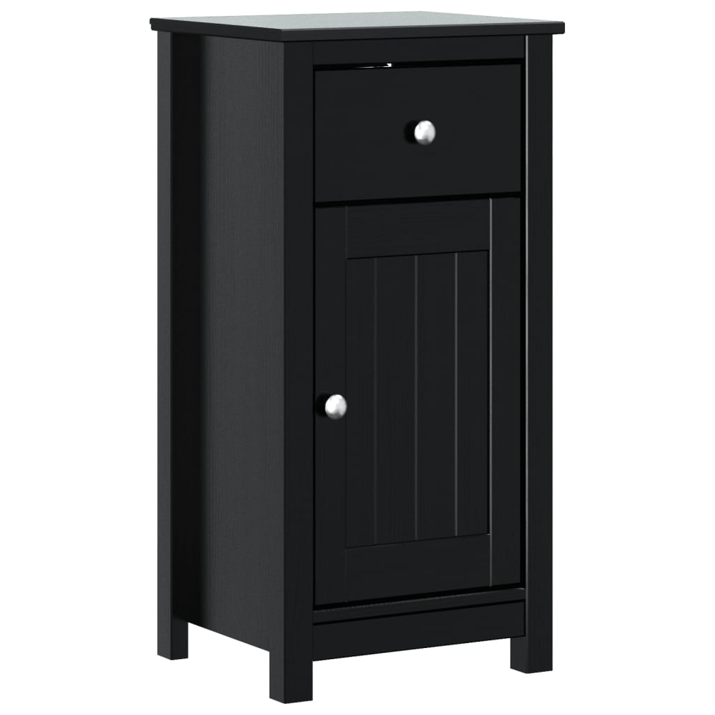 Bathroom Cabinet Black Solid Pine Wood Medium Bathroom Cabinet