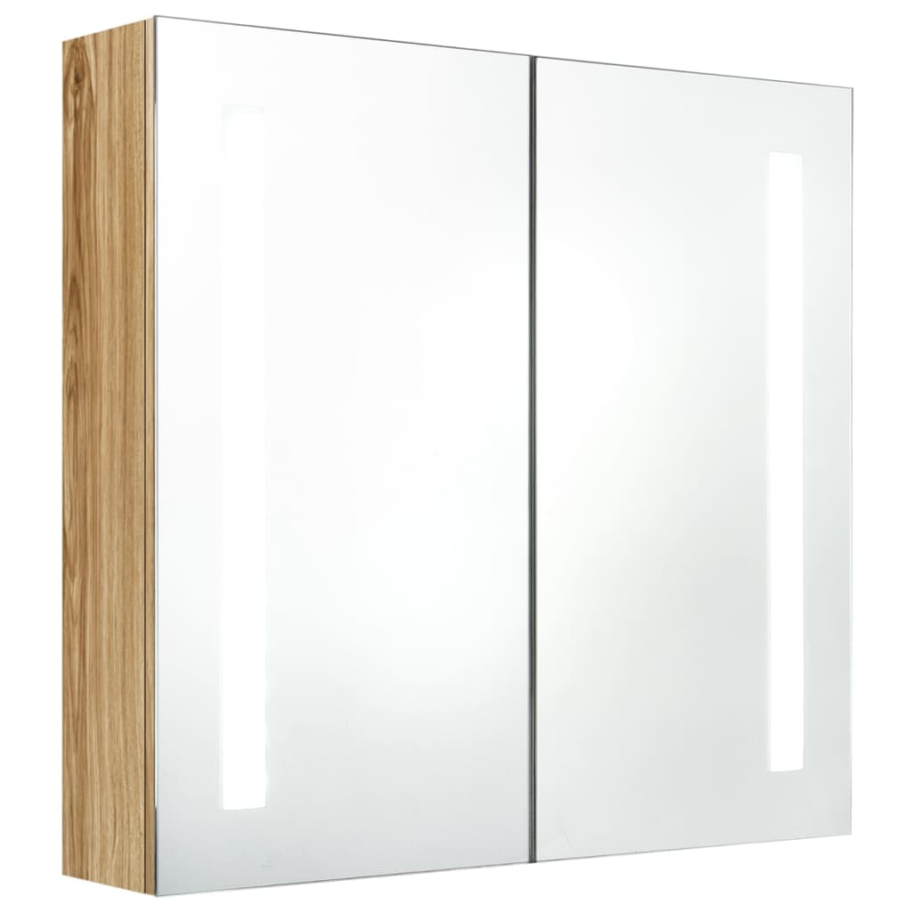Bathroom Cabinet Oak MDF with melamine finish, glass Medium
