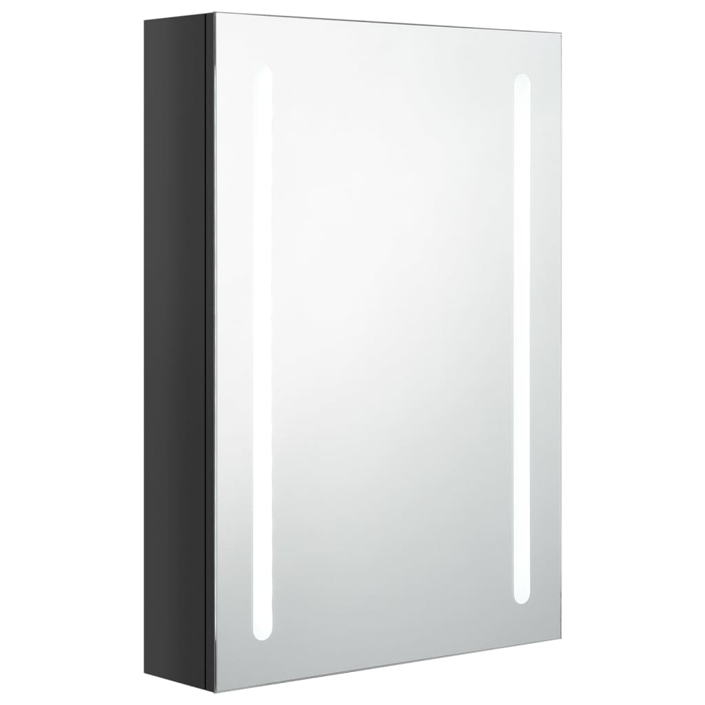 Bathroom Cabinet Shining black MDF with melamine finish, glass