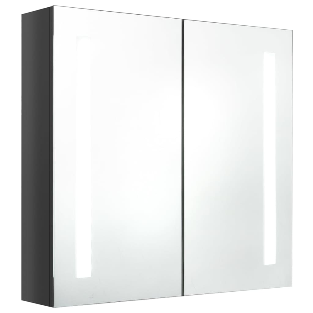 Bathroom Cabinet Shining gray MDF with melamine finish and glass