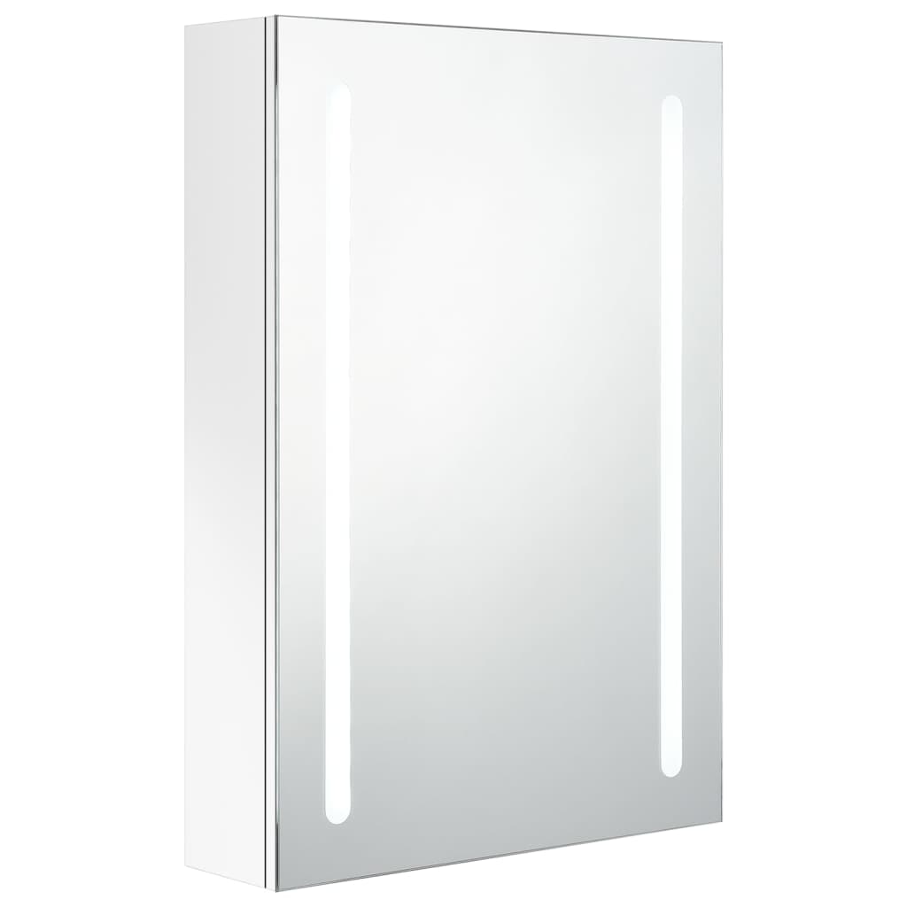 Bathroom Cabinet Shining White MDF with melamine finish, glass